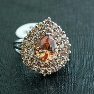 Pear Citrine Ring Size 9 ( US )